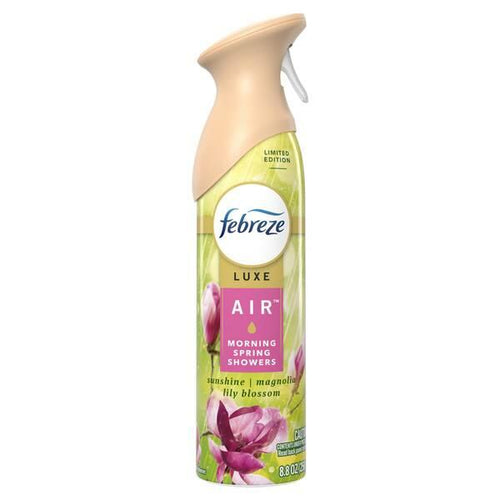 Load image into Gallery viewer, Febreze Luxe Air Mist Morning Spring Showers Scent 8.8oz Disposable

