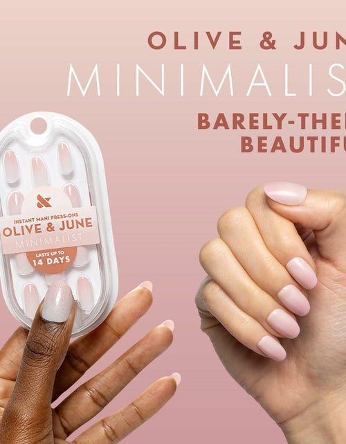 Load image into Gallery viewer, Olive &amp; June Press-On Nails Medium Oval 42ct Pure White Syrup Gradient
