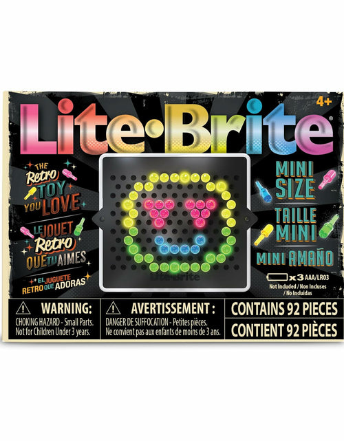 Load image into Gallery viewer, Basic Fun Mini Lite Brite Refresh 90 Pieces Colorful Pegs Light Up Toy
