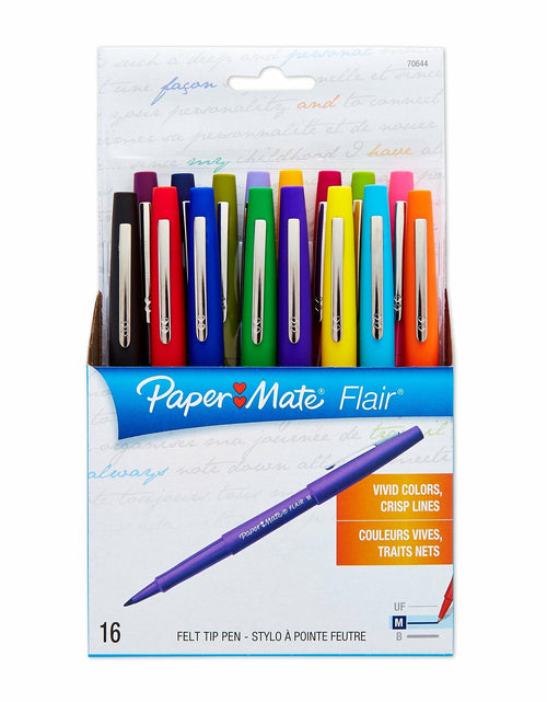 Load image into Gallery viewer, Paper Mate Point Guard Flair Porous Point Stick Pen Medium 16-Count Assorted
