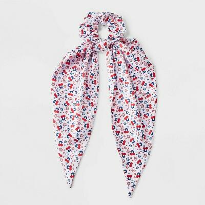 Load image into Gallery viewer, Americana Cherry Star Print Hair Twister with Tails Multicolor
