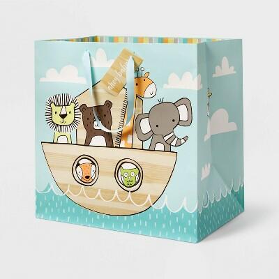 Load image into Gallery viewer, PressPlay Spritz Large Animals Ark Baby Shower Gift Bag Multicolor 15x15x10
