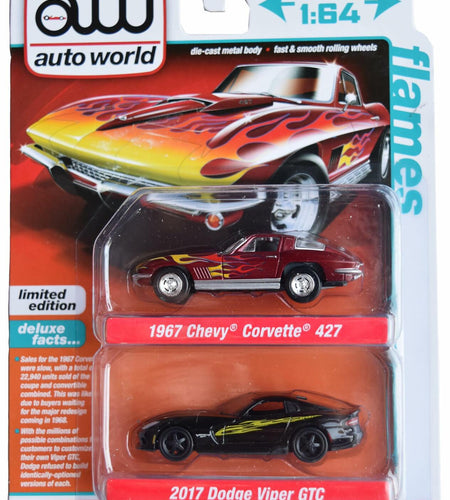 Auto World 1967 Chevy Corvette 427 & 2017 Dodge Viper GTC 1:64 2 Pack
