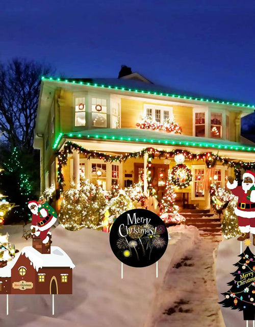 Load image into Gallery viewer, Christmas Yard Stakes Black Christmas Tree Santa Claus Outdoor Lawn Decor
