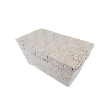 Load image into Gallery viewer, Unbranded PlaygroundWoven Storage Basket Beige Gray Woven 9x5.5x4.5in
