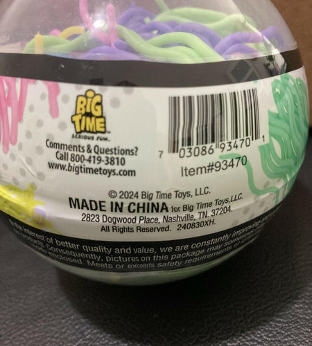 Big Times Toys Toyplanet Noodle Ball Stretchy Multi-Color Silly Fun