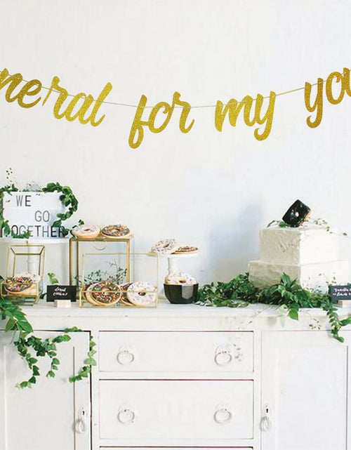 Load image into Gallery viewer, zxyxka Gold Glitter Funeral for My Youth Birthday Party Banner
