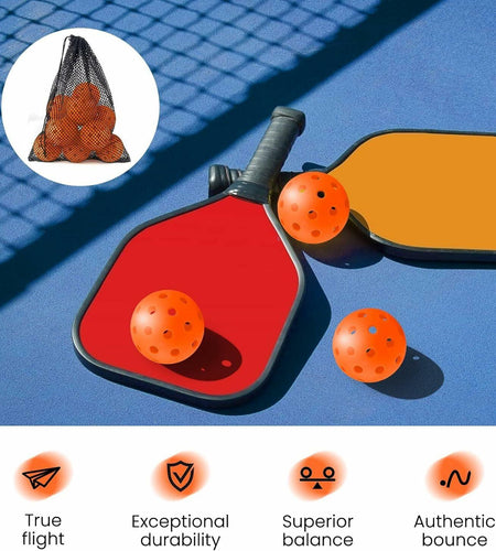Geekman Outdoor Pickleball Balls 40-Hole USAPA Standard 6 Pack