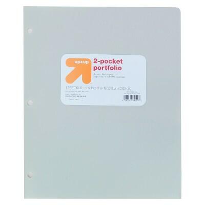 Load image into Gallery viewer, up&amp;up 2 Pocket Plastic Folder Gray 3-Hole Punched Polypropylene 50 Sheet Cap
