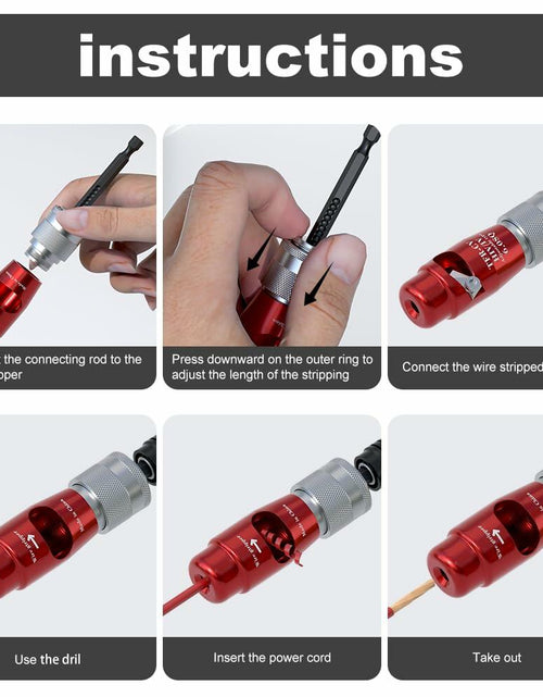 Load image into Gallery viewer, Fivepears Electric Wire Stripper Set Adjustable 2.5 4.0 6.0 Square Aluminum
