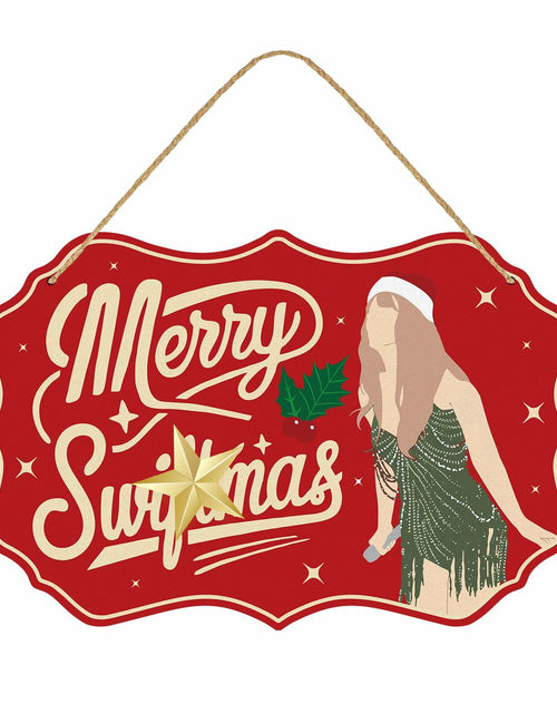 Load image into Gallery viewer, Funny Christmas Wood Door Sign Holiday Decor Welcome Front Door Hanging
