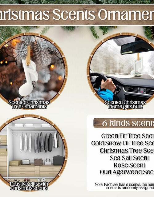 Load image into Gallery viewer, Heigble 6 Sets White Music Note Christmas Tree Hanging Scented Ornaments
