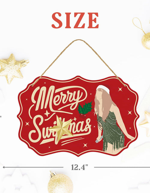 Load image into Gallery viewer, Funny Christmas Wood Door Sign Holiday Decor Welcome Front Door Hanging
