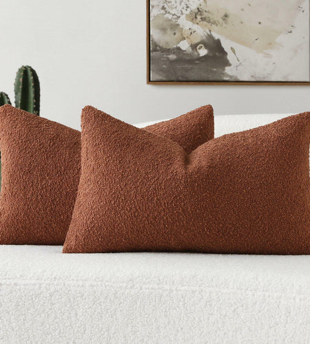 FUTEI Rust Decorative Throw Pillow Covers 12x20 Inch Pack of 2 Soft Cozy