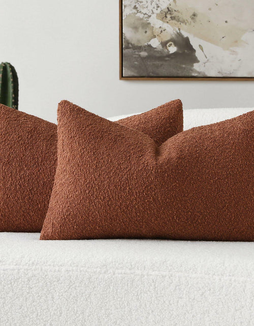 Load image into Gallery viewer, FUTEI Rust Decorative Throw Pillow Covers 12x20 Inch Pack of 2 Soft Cozy
