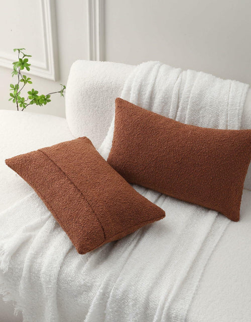 Load image into Gallery viewer, FUTEI Rust Decorative Throw Pillow Covers 12x20 Inch Pack of 2 Soft Cozy

