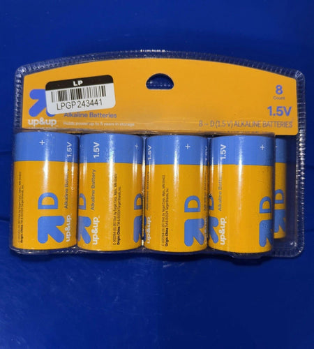 BestBy07/25 up&up D Batteries 1.5V Alkaline Single-Use 8ct Pack