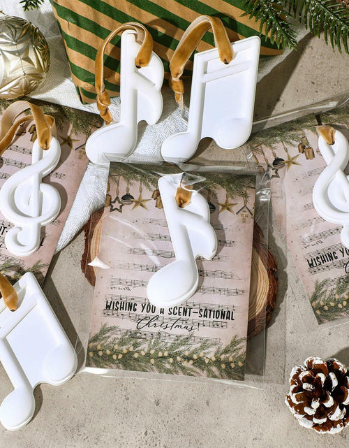 Load image into Gallery viewer, Heigble 6 Sets White Music Note Christmas Tree Hanging Scented Ornaments
