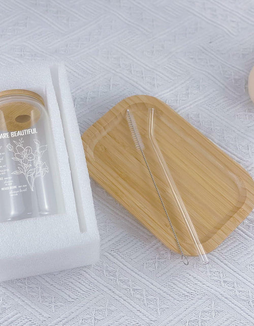 Load image into Gallery viewer, Gvlrbut Christian Glass Tumbler with Lid &amp; Straw 16oz Clear
