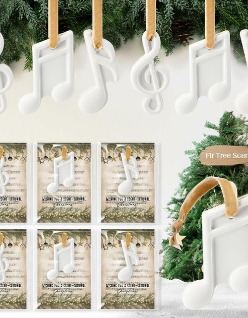 Load image into Gallery viewer, Heigble 6 Sets White Music Note Christmas Tree Hanging Scented Ornaments
