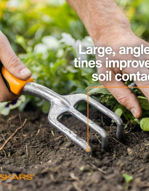 Load image into Gallery viewer, Fiskars Ergo Cultivator Heavy Duty Garden Tool with Hanging Hole 12"
