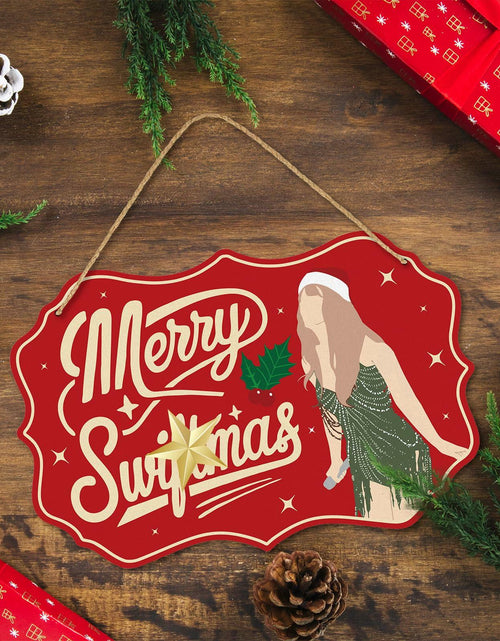 Load image into Gallery viewer, Funny Christmas Wood Door Sign Holiday Decor Welcome Front Door Hanging
