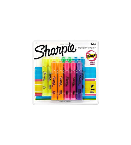 SHARPIE Tank Style Highlighters Chisel Tip Assorted Ink Colors 12 Pack