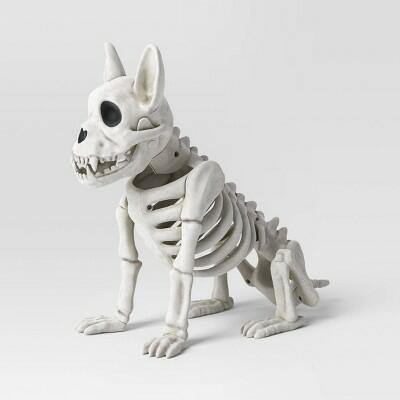 Load image into Gallery viewer, Hyde and EEK! Boutique 11" French Bulldog Skeleton Halloween Prop White
