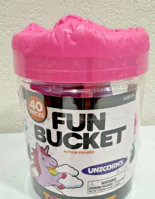 Load image into Gallery viewer, Fun Bucket Toy Planet Fun Bucket Unicorn Set 40pc Figures Playset
