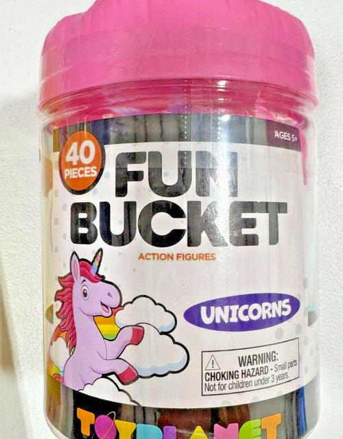 Load image into Gallery viewer, Fun Bucket Toy Planet Fun Bucket Unicorn Set 40pc Figures Playset
