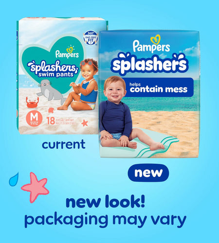 Pampers Swim Diapers Splashers Gap-Free Disposable Baby Swimming Pants Size 4