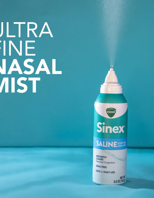 Load image into Gallery viewer, BestBy10/28 Vicks Sinex Saline Nasal Spray Drug Free Ultra Fine Mist 5oz
