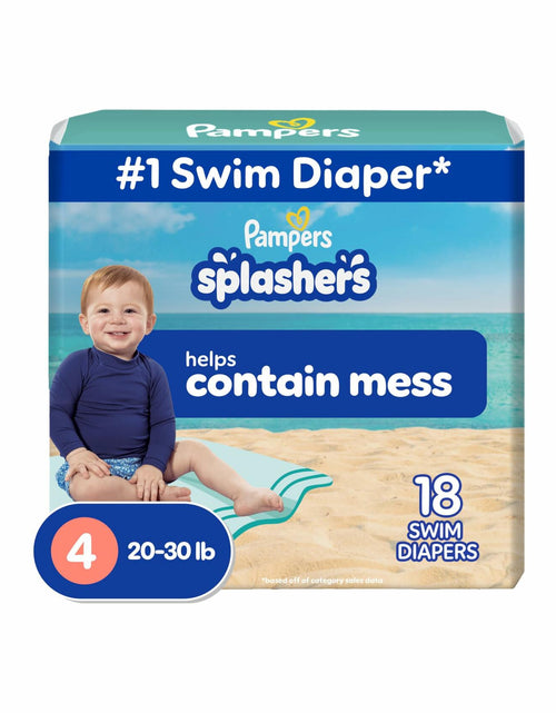 Load image into Gallery viewer, Pampers Swim Diapers Splashers Gap-Free Disposable Baby Swimming Pants Size 4
