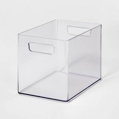 Load image into Gallery viewer, Brightroom Medium Bathroom Organizer Bin Clear 6.5"H x 9"D x 6"W with Handles
