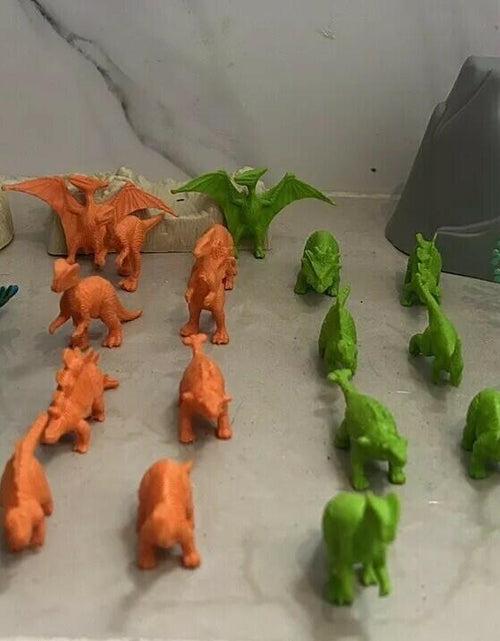 Load image into Gallery viewer, Fun bucket 27 pieces Dinosaurs action figures toy planet .pre Owned
