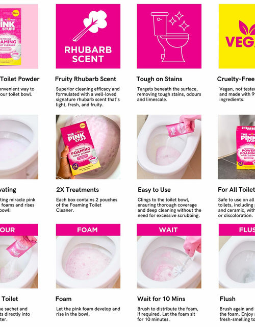 Load image into Gallery viewer, Stardrops Pink Stuff Miracle Power Foaming Toilet Cleaner Rhubarb 7oz 1 Pack
