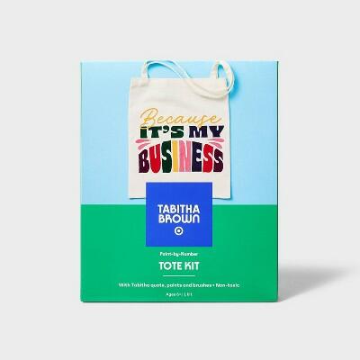 Load image into Gallery viewer, Tabitha Brown Paint by Numbers Tote Bag DIY Kit Canvas White Brushes
