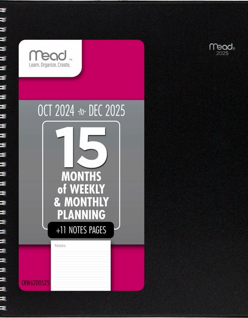 Load image into Gallery viewer, Mead 2025 Weekly Monthly Planner 15-Month Large 8.5x11 Black
