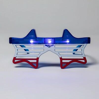 Load image into Gallery viewer, Sun Squad Light-up Eyewear Red White Blue Stars Multicolor Lens
