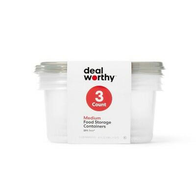 Load image into Gallery viewer, [Like New] Dealworthy Medium Rectangle Food Storage Containers 64 fl oz 3ct Clear White
