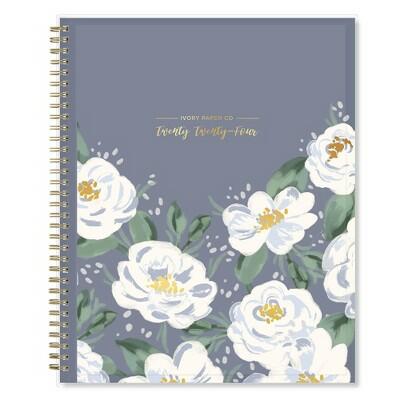 Load image into Gallery viewer, Ivory Paper Co 2024 Planner 11x8.5 Weekly Monthly Wirebound Navy
