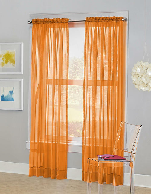 Load image into Gallery viewer, No. 918 Calypso Sheer Voile Rod Pocket Curtain Panel Orange 59x84
