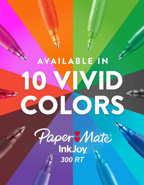 Load image into Gallery viewer, Paper Mate 300RT Effortless Glide Ballpoint Pens Medium 1.0mm Black Ink 8 Count
