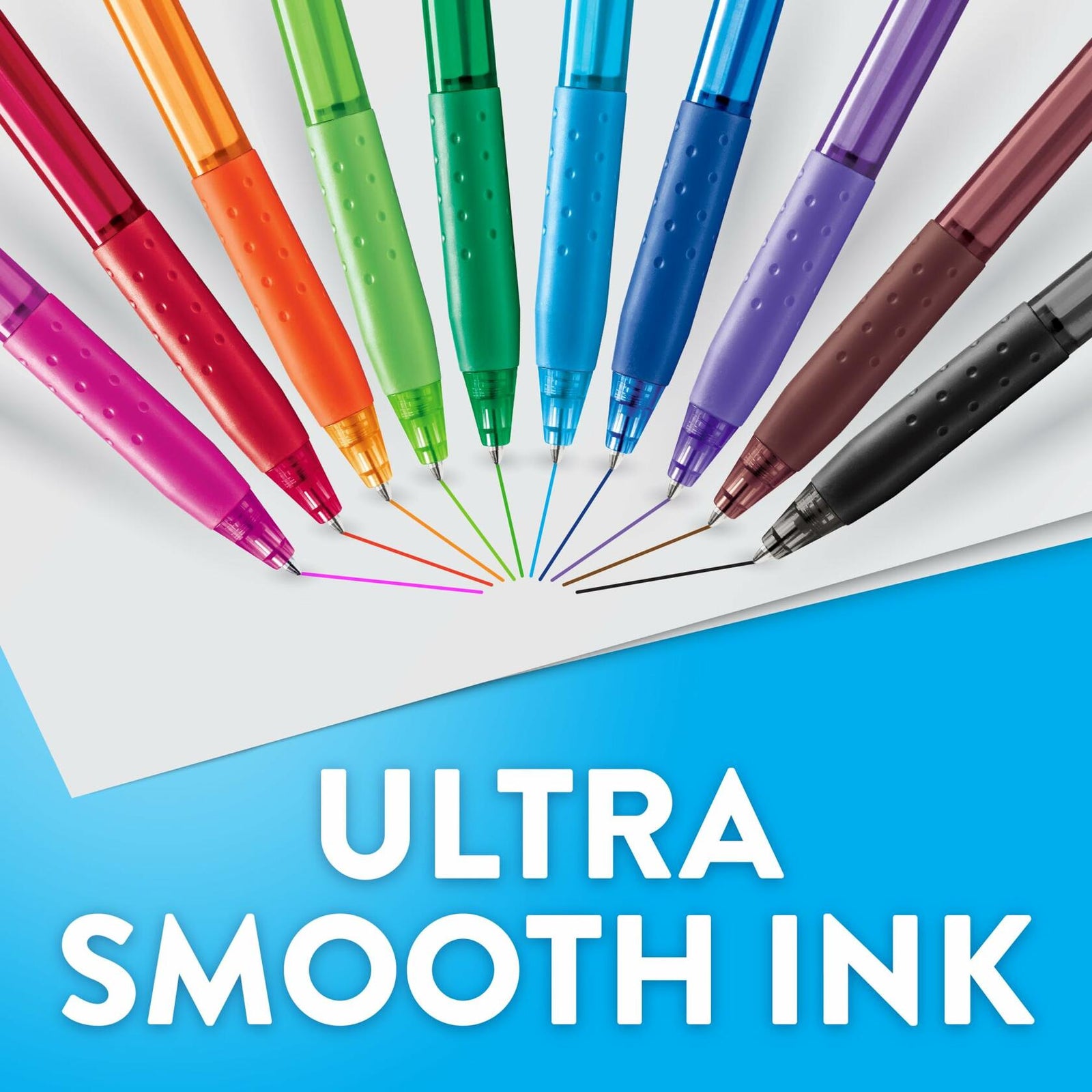Paper Mate 300RT Effortless Glide Ballpoint Pens Medium 1.0mm Black Ink 8 Count