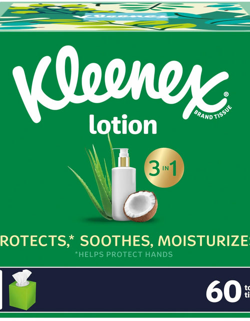 Load image into Gallery viewer, Kleenex Soothing Lotion Facial Tissues Coconut Oil Aloe Vitamin E 60ct 3-Ply
