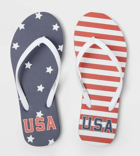 Shade & Shore Women's Sydney Americana Flip Flops Size 8