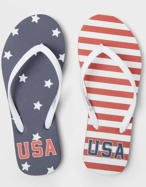 Load image into Gallery viewer, Shade &amp; Shore Women's Sydney Americana Flip Flops Size 8
