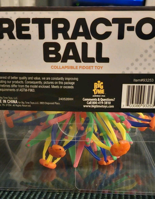 Load image into Gallery viewer, Open Box. ToyPlanet Retract-O Ball Collapsible Multi-Color Plastic Fidget Toy
