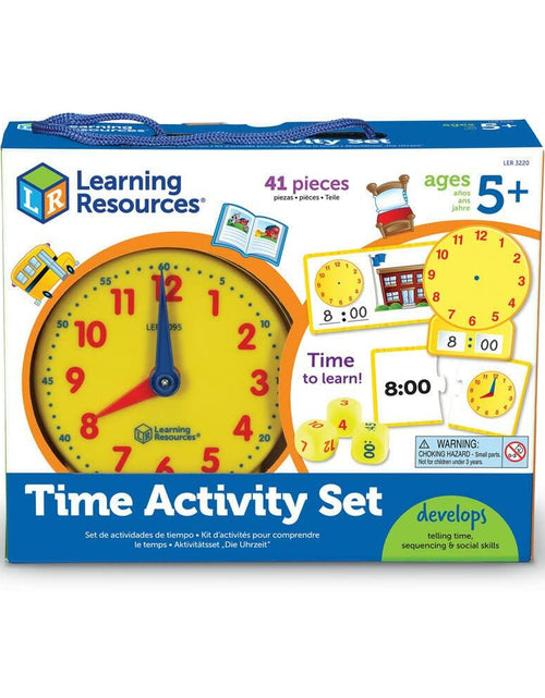 Load image into Gallery viewer, Learning Resources Time Activity Set 41 Pieces Ages 5+ Teaching Clock Montessori
