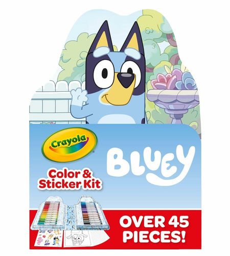 Crayola Bluey Art Kit for Kids 45pcs Coloring Book Stickers 4+